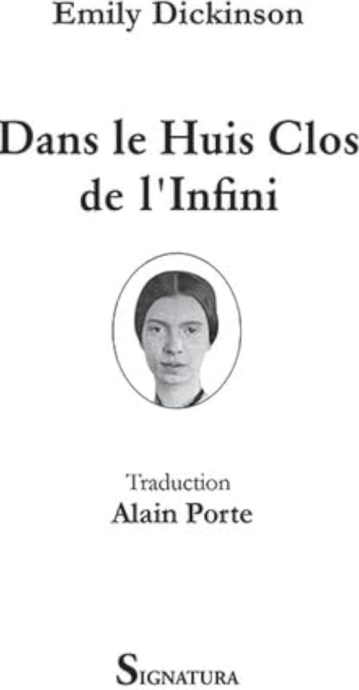 Couverture du livre « Dans le huis clos de l'infini » de Emily Dickinson, librairie Les Contes Infusés à Corte