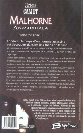 Quatrième de couverture de « MALHORNE, T3 : ANASDAHALA »