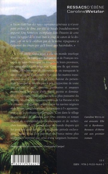 Quatrième de couverture de « RESSACS D'EBENE »