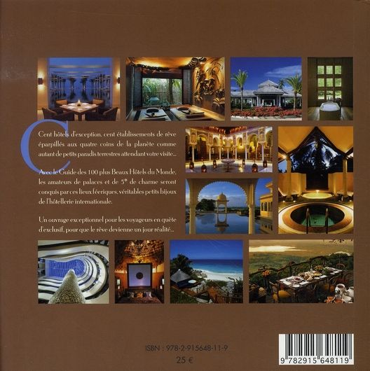 Quatrième de couverture de « **100 PLUS BEAUX HOTELS DU MONDE »