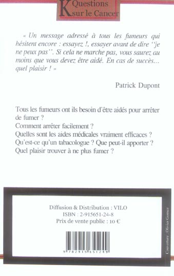 Quatrième de couverture de « LA DERNIERE CIGARETTE »