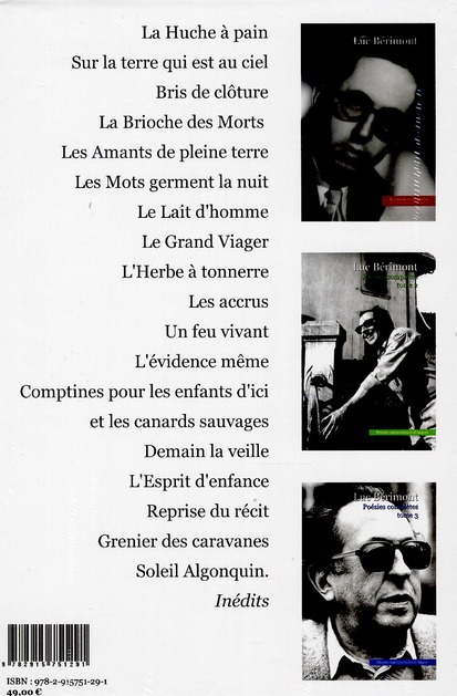 Quatrième de couverture de « POESIES COMPLETES 3 VOLUMES »