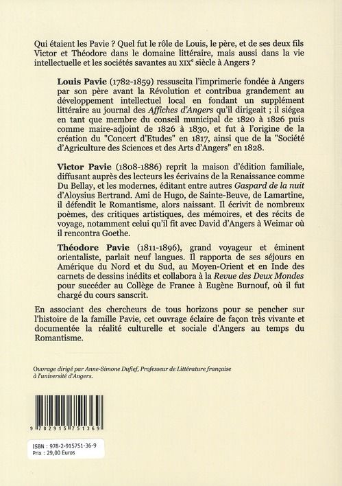 Quatrième de couverture de « PAVIE »