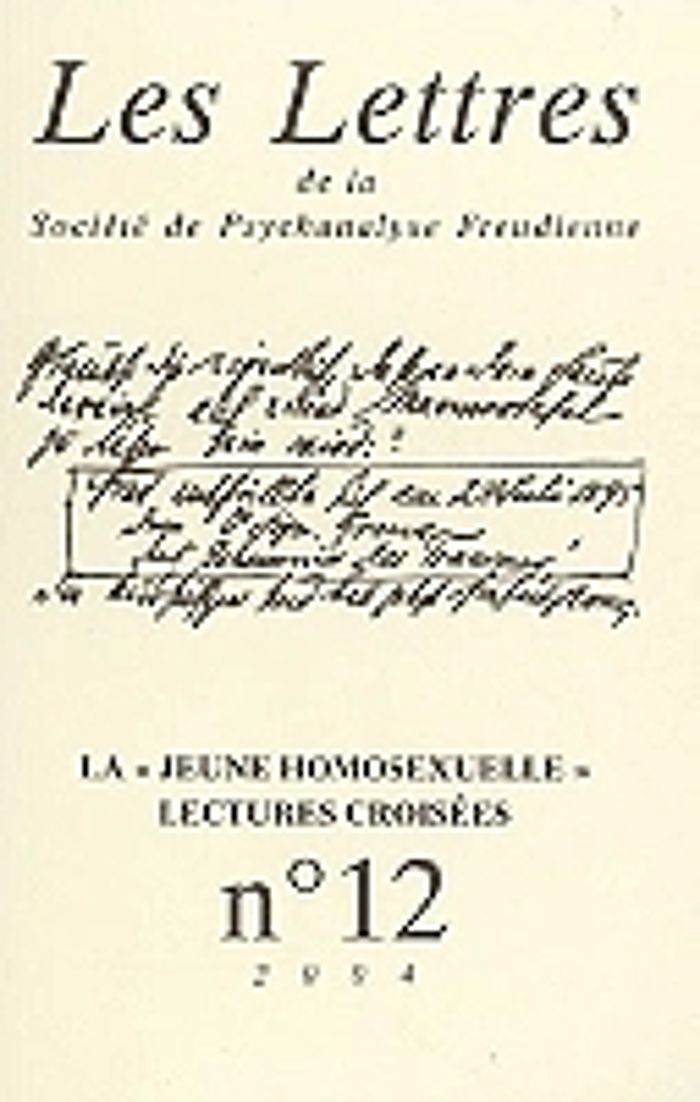 Couverture du livre « LES LETTRES DE LA SPF N 12 - LA  JEUNE HOMOSEXUELLE  . LECTURES CROISEES » de Collectif, librairie Les Contes Infusés à Corte