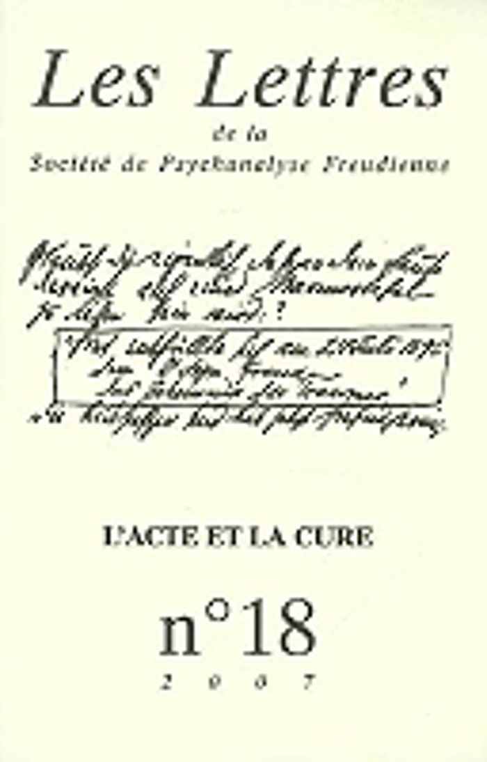 Couverture du livre « LES LETTRES DE LA SPF N 18 - LACTE ET LA CURE » de Collectif, librairie Les Contes Infusés à Corte