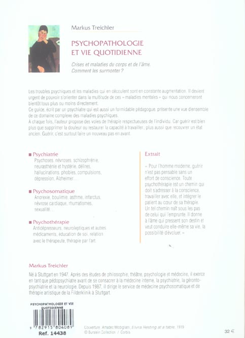 Quatrième de couverture de « PSYCHOPATHOLOGIE ET VIE QUOTIDIENNE »