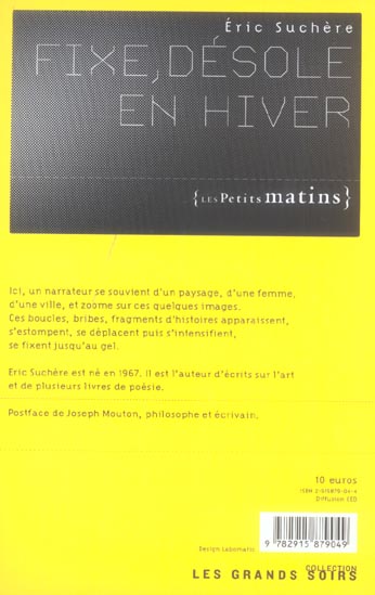 Quatrième de couverture de « FIXE DESOLE EN HIVER »