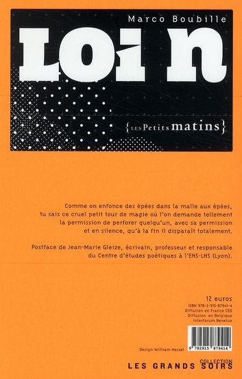 Quatrième de couverture de « LOIN »