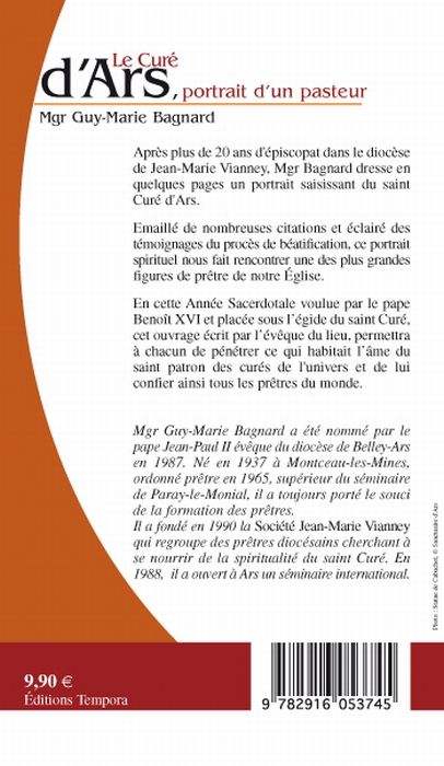 Quatrième de couverture de « LE CURE D'ARS - PORTRAIT D'UN PASTEUR »