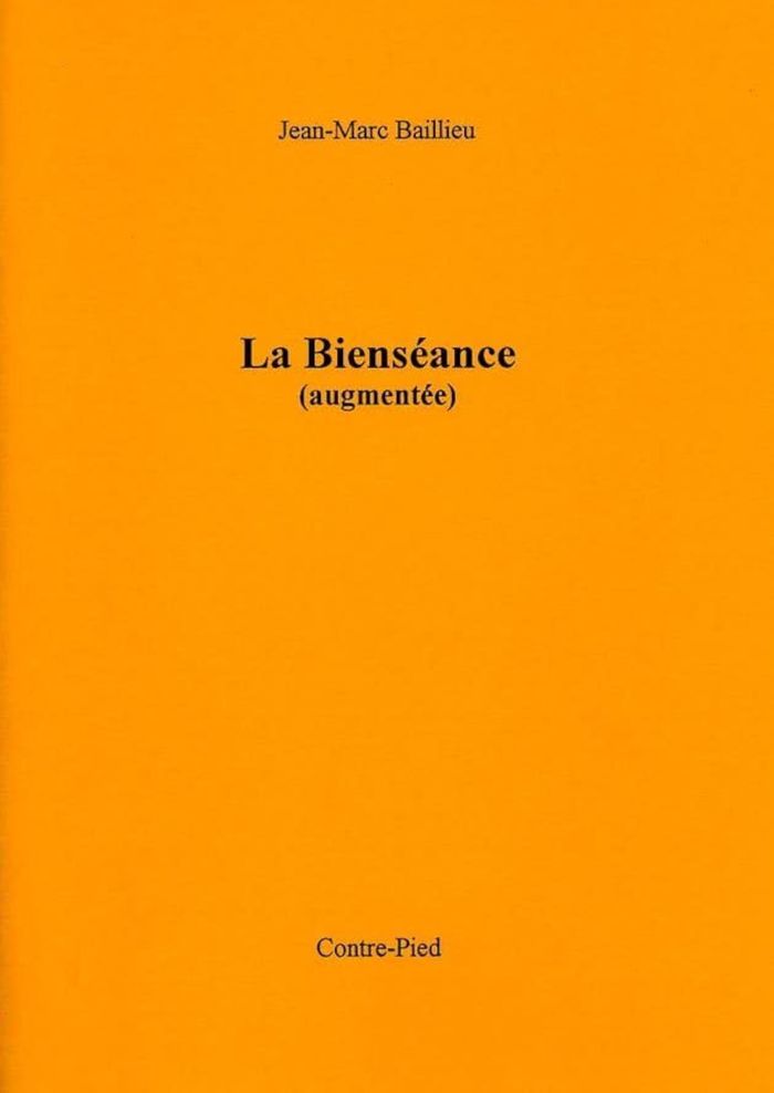 Couverture du livre « LA BIENSEANCE (AUGMENTEE) », librairie Les Contes Infusés à Corte