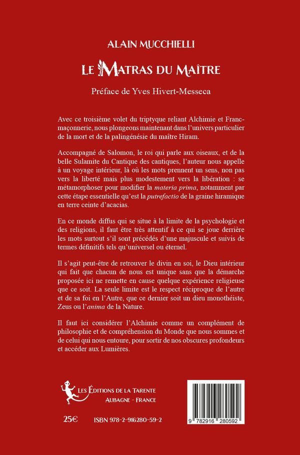 Quatrième de couverture de « LE MATRAS DU MAITRE »
