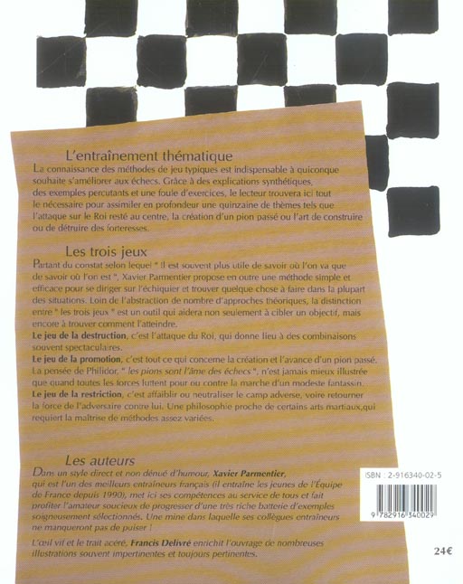 Quatrième de couverture de « UNE BOUSSOLE SUR L'ECHIQUIER - RECOMMANDE PAR LA FEDERATION FRANCAISE DES ECHECS (FFE) »