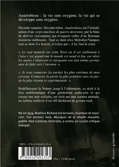 Quatrième de couverture de « ANAEROBIOSE »