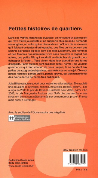 Quatrième de couverture de « Petites histoires de quartiers »