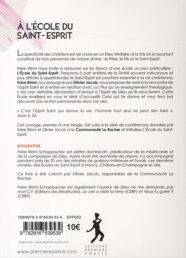 Quatrième de couverture de « A L'ECOLE DU SAINT-ESPRIT RENCONTRE AVEC UNE PERSONNE »