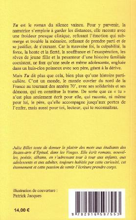 Quatrième de couverture de « Tu : roman »