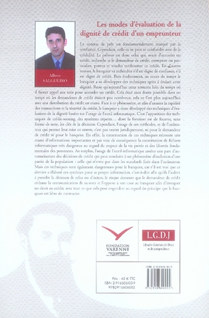 Quatrième de couverture de « LES MODES D'EVALUATION DE LA DIGNITE DE CREDIT D'UN EMPRUNT »