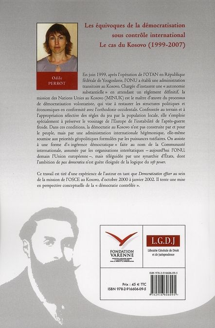 Quatrième de couverture de « LES EQUIVOQUES DE LA DEMOCRATISATION SOUS CONTROLE INTERNATIONAL - LE CAS DU KO »