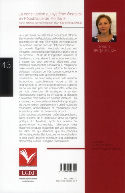 Quatrième de couverture de « LA CONSTRUCTION DU SYSTEME ELECTORAL EN REPUBLIQUE DE MOLDAVIE »