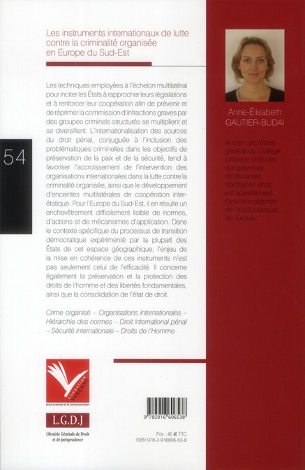Quatrième de couverture de « LES INSTRUMENTS INTERNATIONAUX DE LUTTE CONTRE LA CRIMINALITE ORGANISEE EN EUROP »
