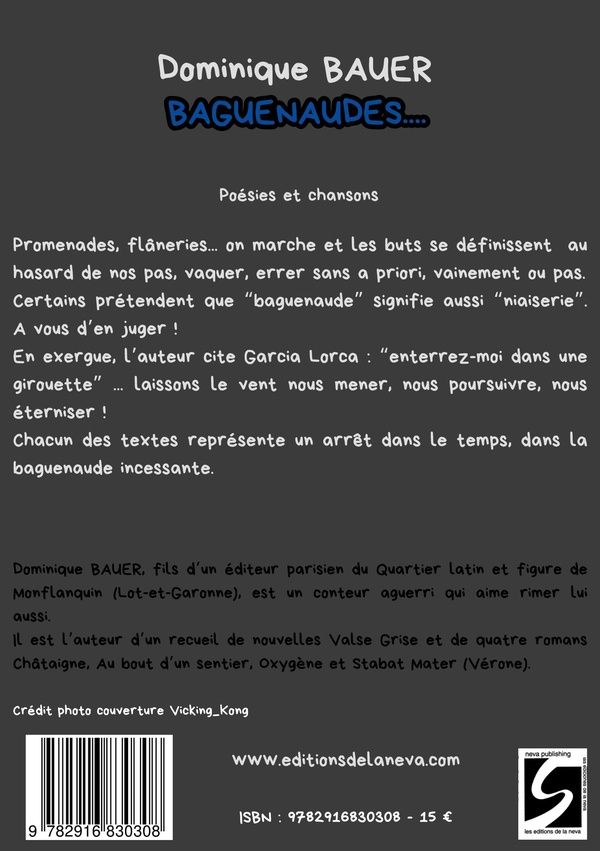 Quatrième de couverture de « Baguenaudes... »
