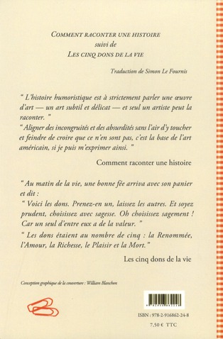 Quatrième de couverture de « Comment raconter une histoire »