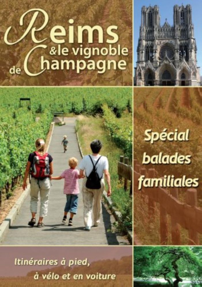 Couverture du livre « REIMS ET LE VIGNOBLE DE CHAMPAGNE - SPECIAL BALADES FAMILIALES » de Goursau, librairie Les Contes Infusés à Corte