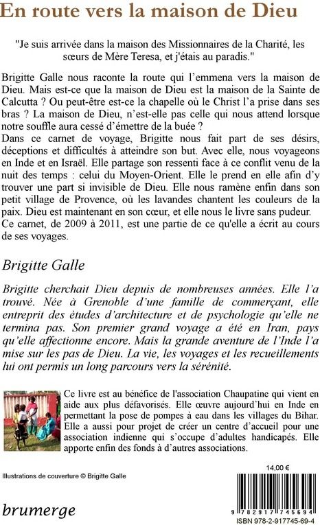 Quatrième de couverture de « EN ROUTE VERS LA MAISON DE DIEU - CARNET DE VOYAGE INDE / JERUSALEM »