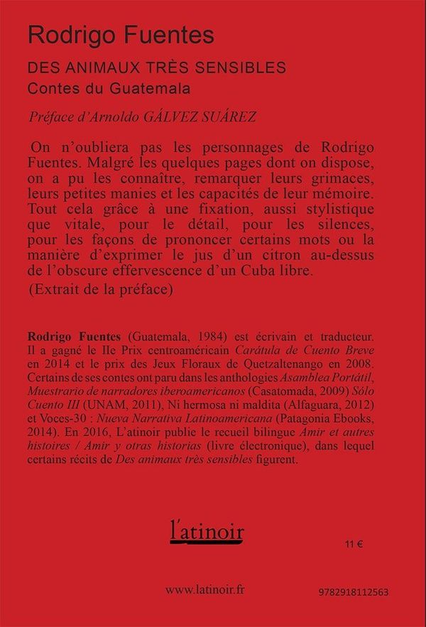 Quatrième de couverture de « DES ANIMAUX TRES SENSIBLES - CONTES DU GUATEMALA »