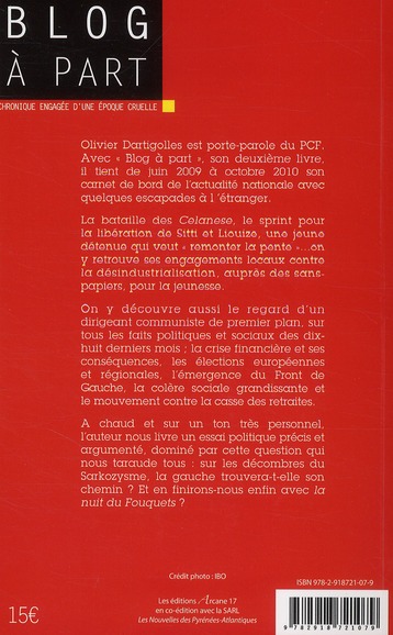 Quatrième de couverture de « BLOG A PART - CHRONIQUE ENGAGEE D'UNE EPOQUE CRUELLE »