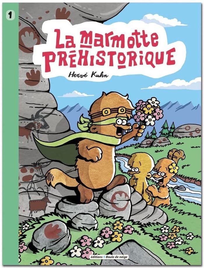 Couverture du livre « LA-HAUT SUR LA MONTAGNE - T01 - LA MARMOTTE PREHISTORIQUE », librairie Les Contes Infusés à Corte