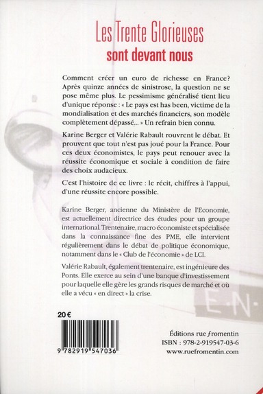 Quatrième de couverture de « LES TRENTE GLORIEUSES SONT DEVANT NOUS »