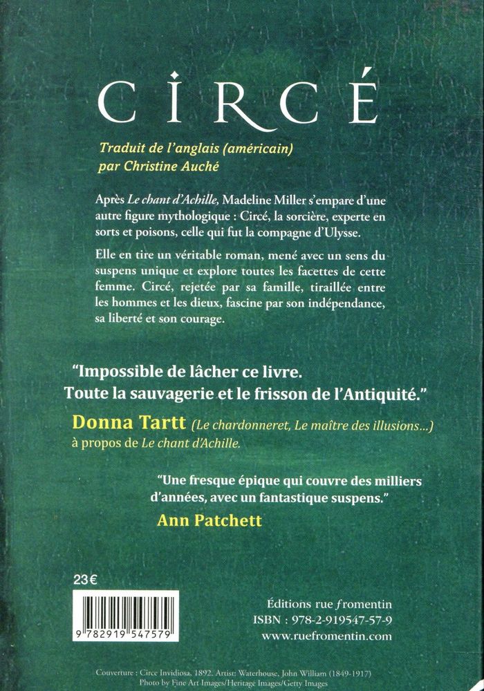 Quatrième de couverture de « Circé : roman »