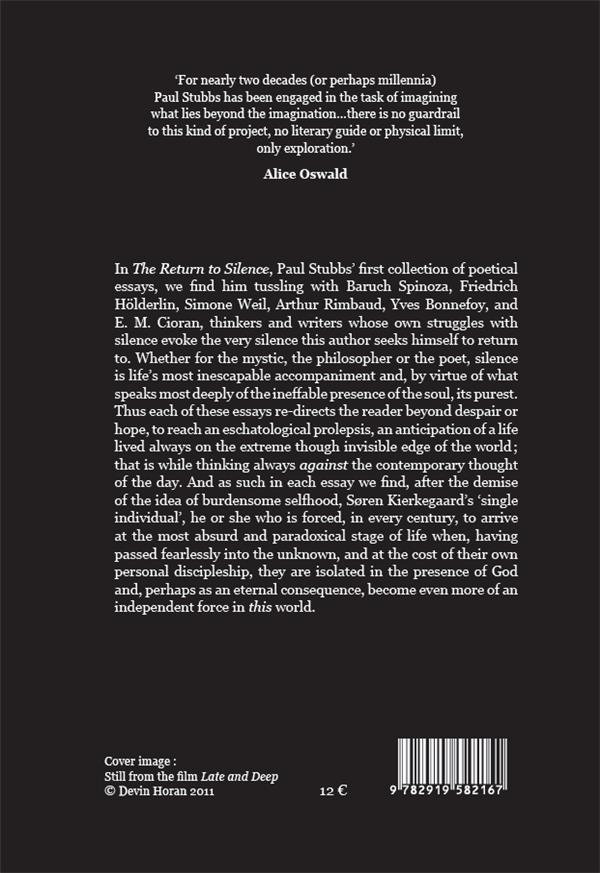 Quatrième de couverture de « THE RETURN TO SILENCE »