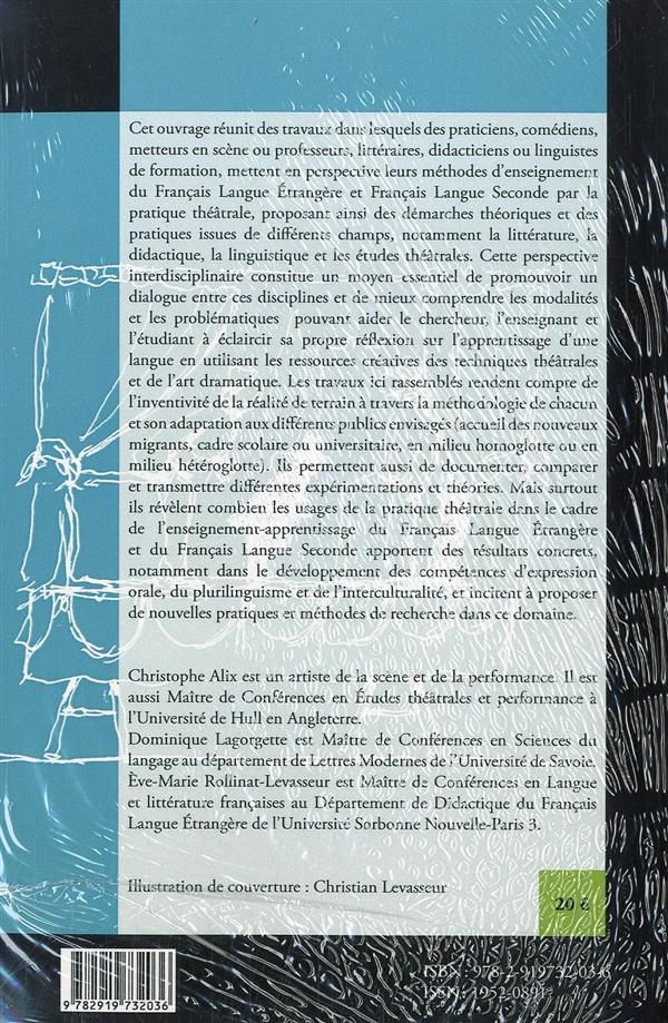 Quatrième de couverture de « DIDACTIQUE DU FRANCAIS LANGUE ETRANGERE PAR LA PRATIQUE THEATRALE »