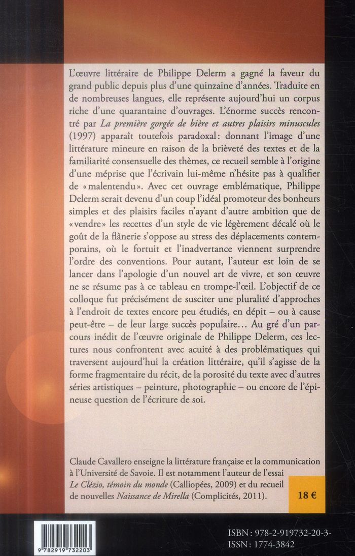 Quatrième de couverture de « PHILIPPE DELERM »