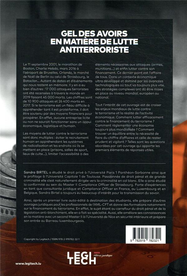 Quatrième de couverture de « GEL DES AVOIRS EN MATIERE DE LUTTE ANTITERRORISTE »
