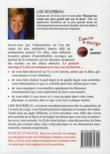 Quatrième de couverture de « Écoute et mange : stop au contrôle ! »