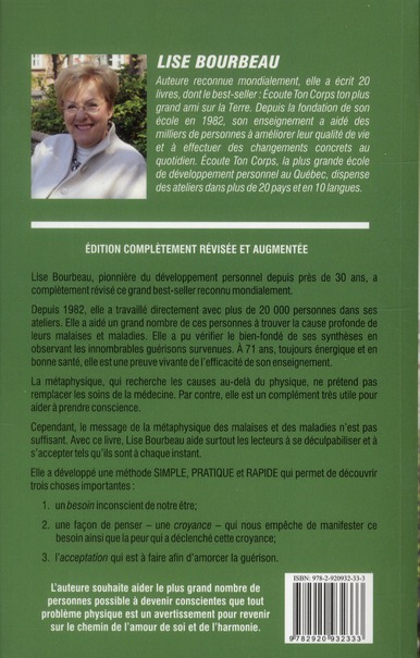 Quatrième de couverture de « Ton corps dit, "Aime-toi !" : les malaises et maladies et leurs messages »