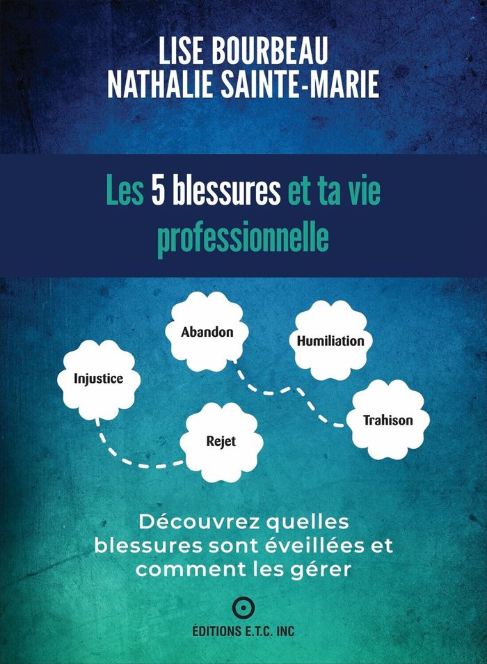 Couverture du livre « Les 5 blessures et ta vie professionnelle : injustice, rejet, abandon, humiliation, trahison » de Lise Bourbeau, librairie Les Contes Infusés à Corte