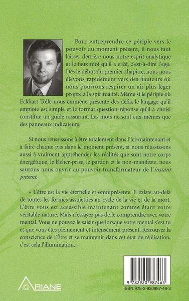 Quatrième de couverture de « LE POUVOIR DU MOMENT PRESENT »