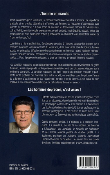 Quatrième de couverture de « DE L'HOMME EN CRISE A L'HOMME NOUVEAU »