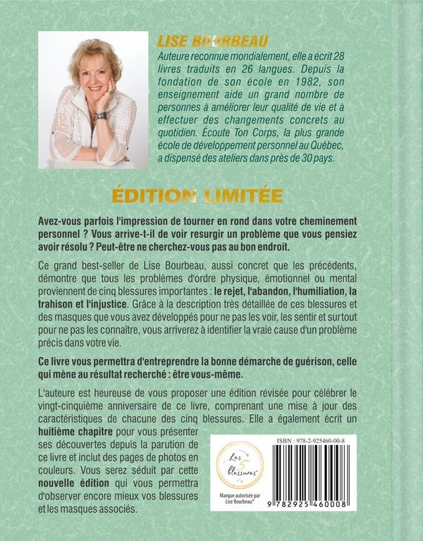 Quatrième de couverture de « Les 5 blessures qui empêchent d'être soi-même : 25e Anniversaire »