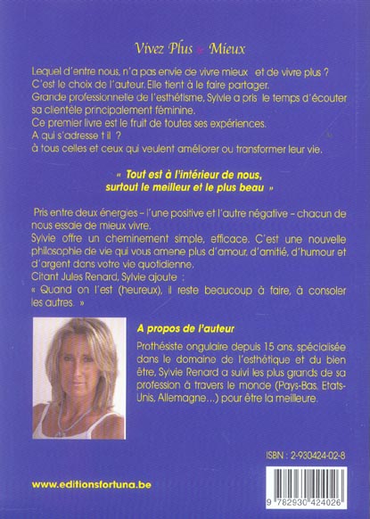 Quatrième de couverture de « VIVEZ PLUS & MIEUX »