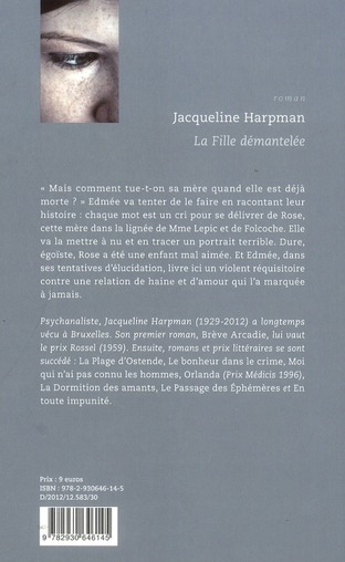 Quatrième de couverture de « LA FILLE DEMANTELEE »