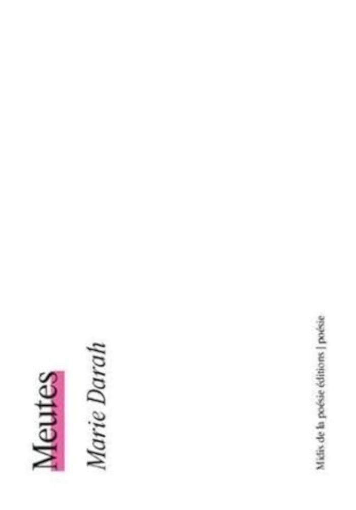Couverture du livre « MEUTES » de Marie Darah, librairie Les Contes Infusés à Corte