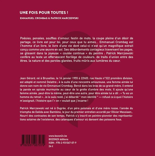 Quatrième de couverture de « UNE FOIS POUR TOUTES »