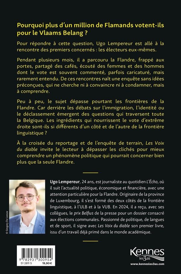 Quatrième de couverture de « LES VOIX DU DIABLE - QUI VOTE POUR LE VLAAMS BELANG »
