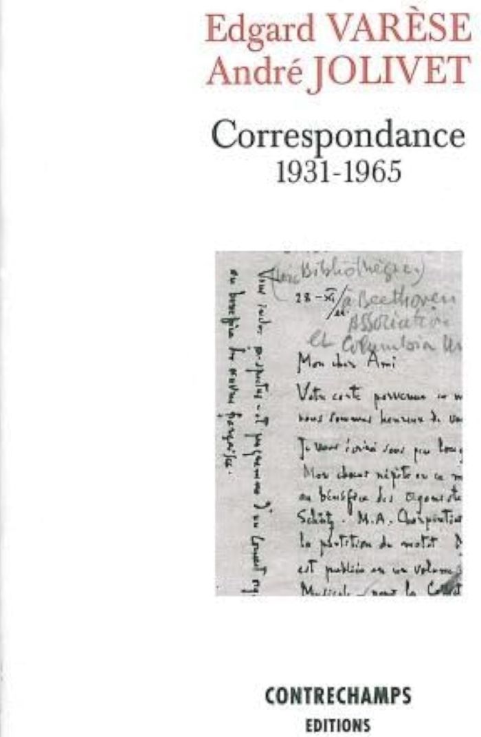 Couverture du livre « CORRESPONDANCE 1931-1965 » de Varese/jolivet, librairie Les Contes Infusés à Corte