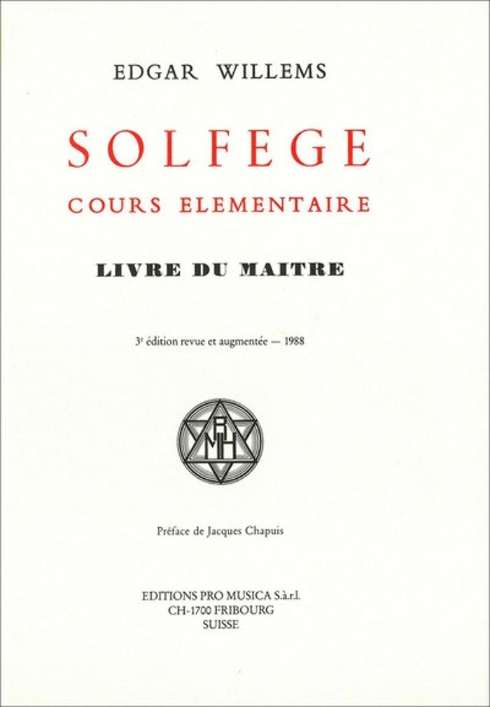 Couverture du livre « SOLFEGE, COURS ELEMENTAIRE. LIVRE DU MAITRE », librairie Les Contes Infusés à Corte